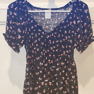 Floral Black Women's Top